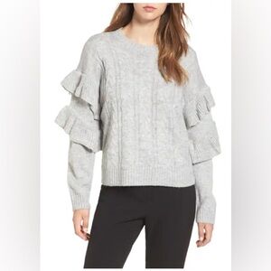 Wayf Sophie Ruffle Sleeve Sweater
